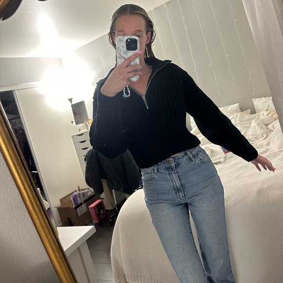 H&M Black Chunky Knit Half-Zip Sweater Size XS - Picture 11 of 11